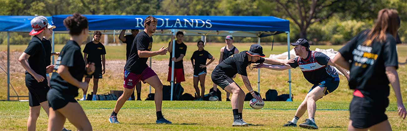 School team playing football